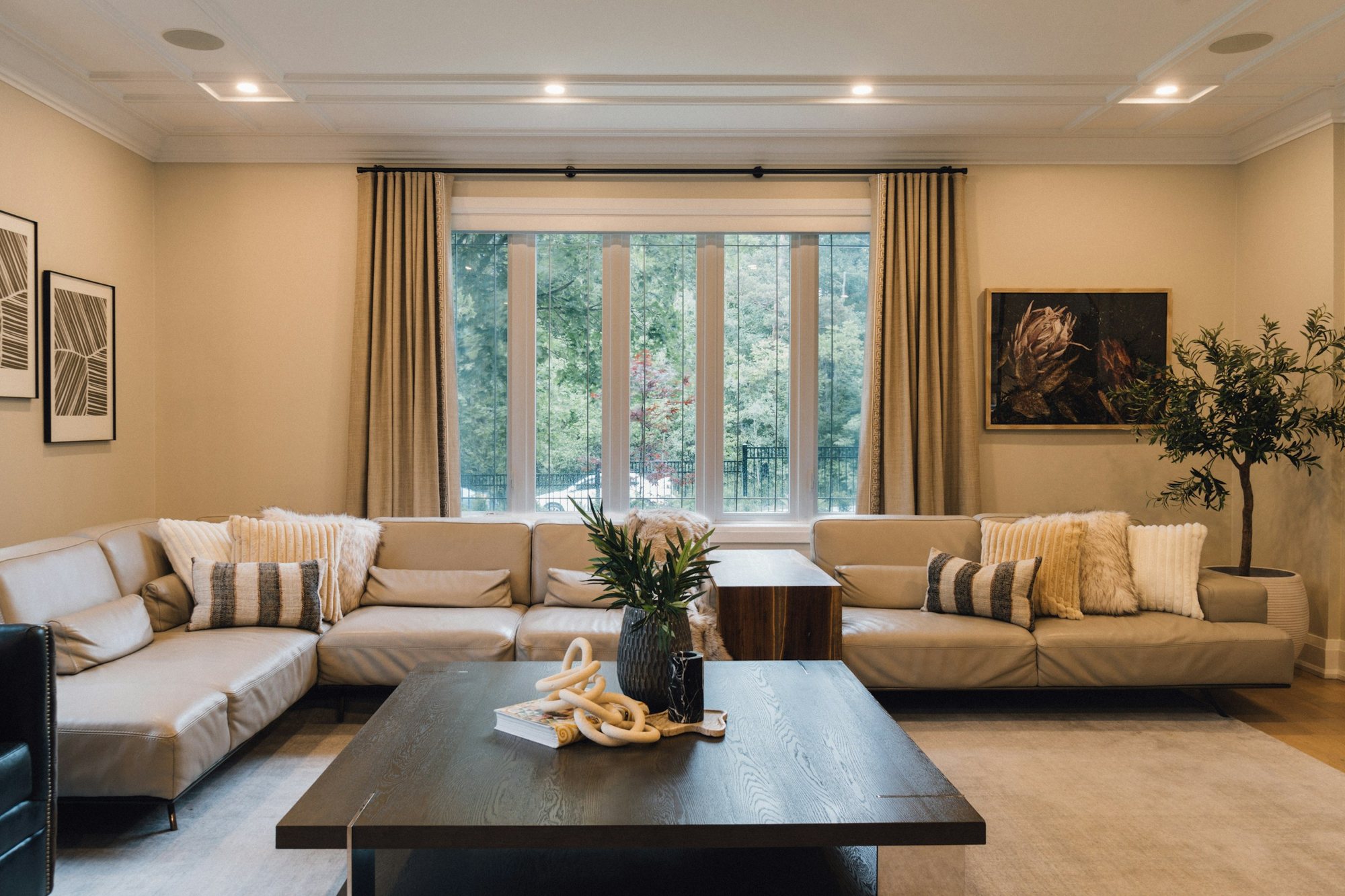 A warm, comfortable living room in a well-kept home
